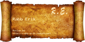 Rabb Erik névjegykártya